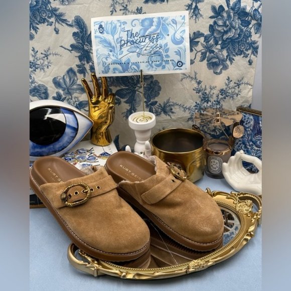 🆕 KURT GEIGER LONDON 🧿 NWOB Mayfair Casual Flat Mule, Medium Beige - Picture 4 of 13